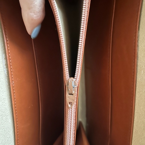 Dooney & Bourke Wine and Tan Leather Crossbody Bag - Picture 10 of 16